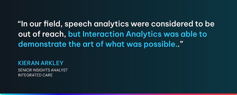 NICE Interaction Analytics customer quote