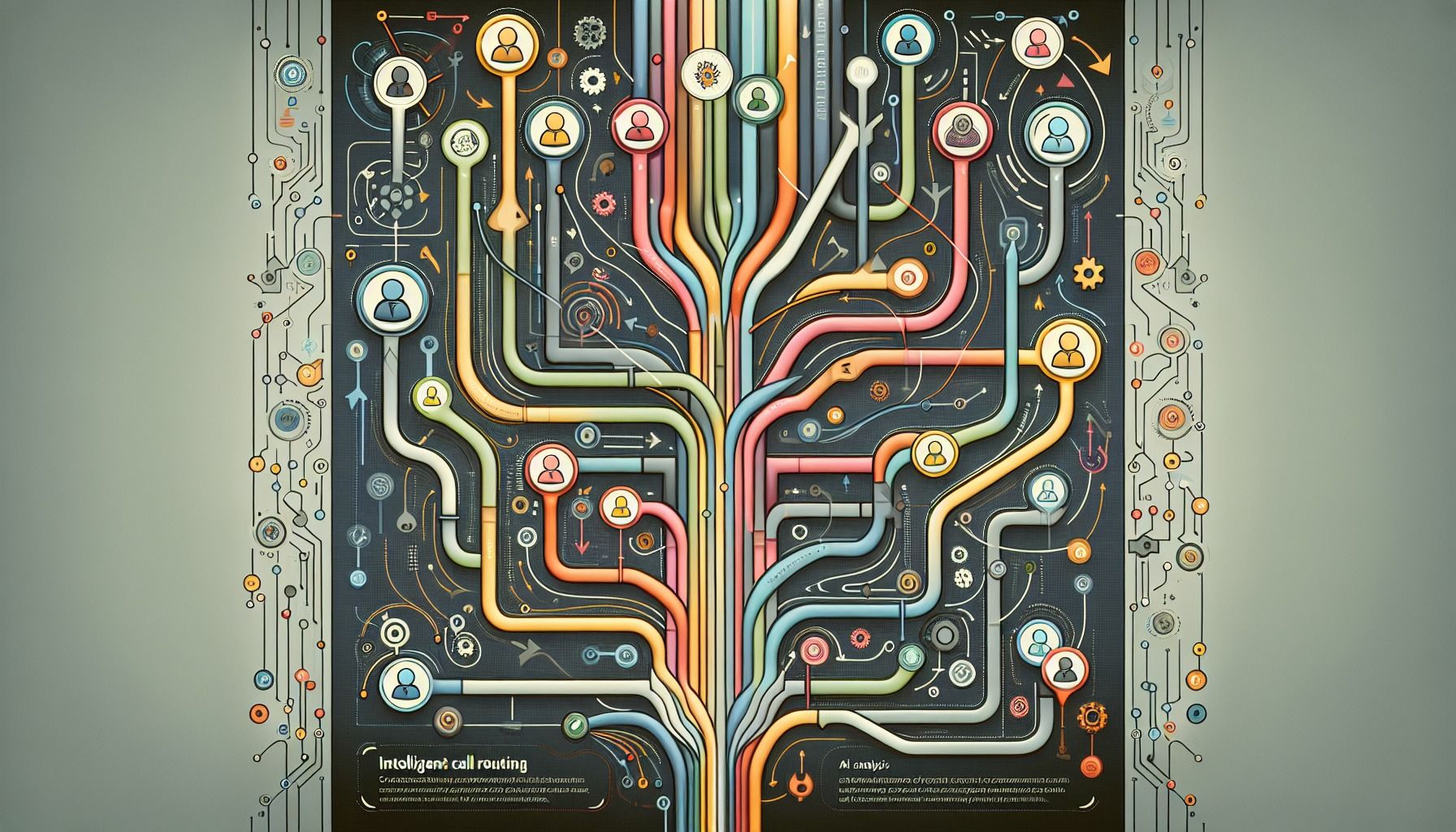 An illustration of intelligent call routing in a contact center, demonstrating how AI improves customer service.