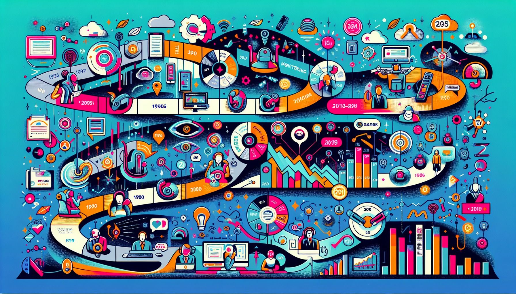 A visual timeline showing the evolution of quality assurance in contact centers.