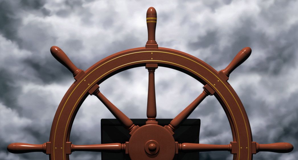 Illustration of a ships steering wheel