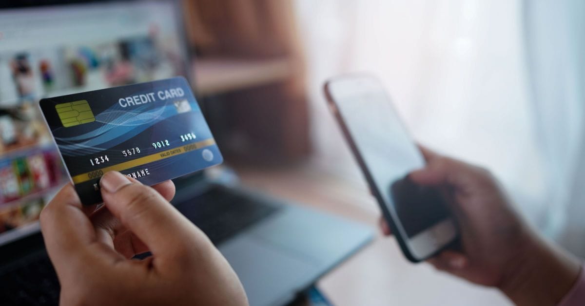 credit card and mobile phone