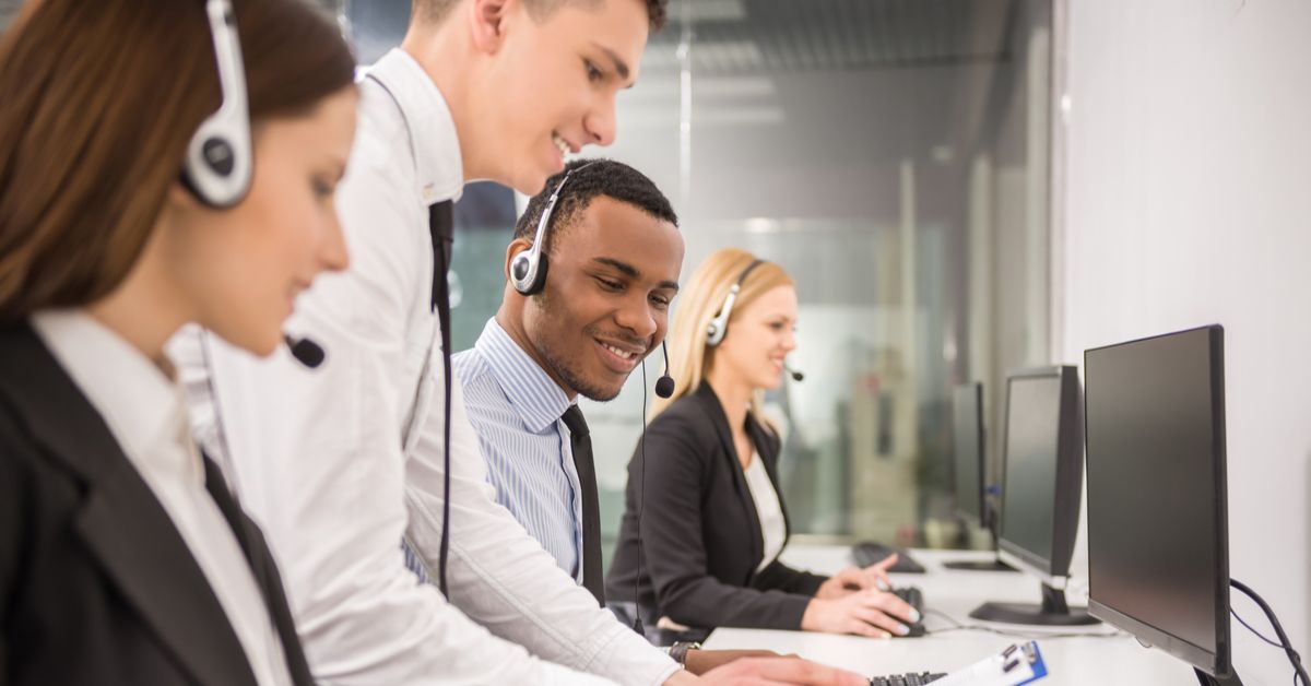 Contact center agents use workforce engagement management software.