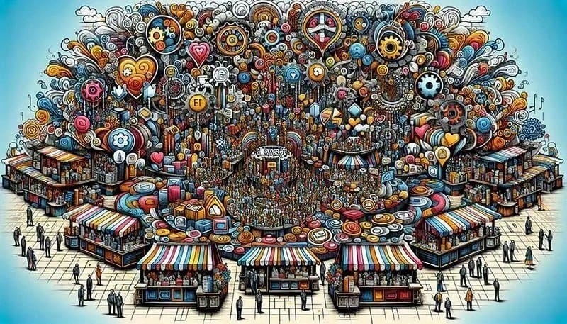 Illustration of various SaaS providers and offerings