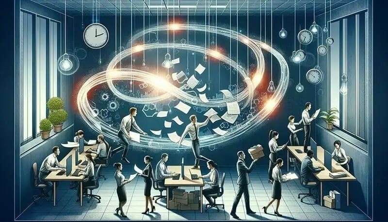 Illustration of increased productivity in a workflow