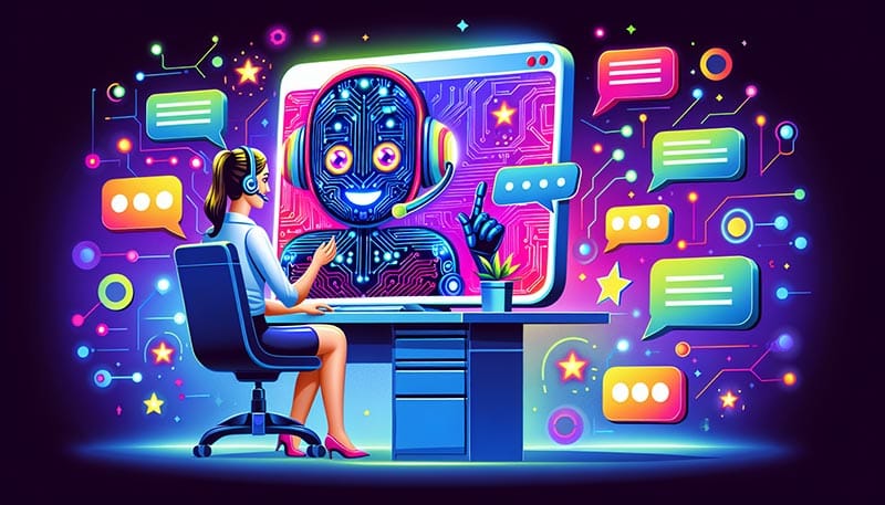 An illustration depicting conversational AI in customer service, highlighting its role in enhancing customer interactions.