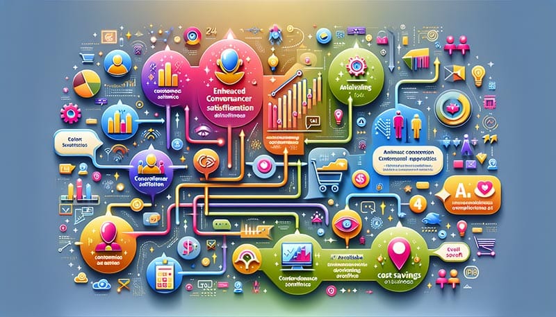 An infographic illustrating the key benefits of implementing conversational AI in customer service.