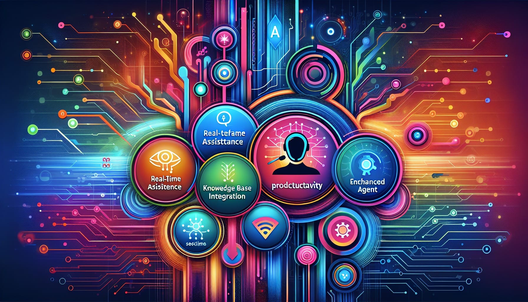 An infographic showcasing key features of AI agent assist tools for enhancing customer service.