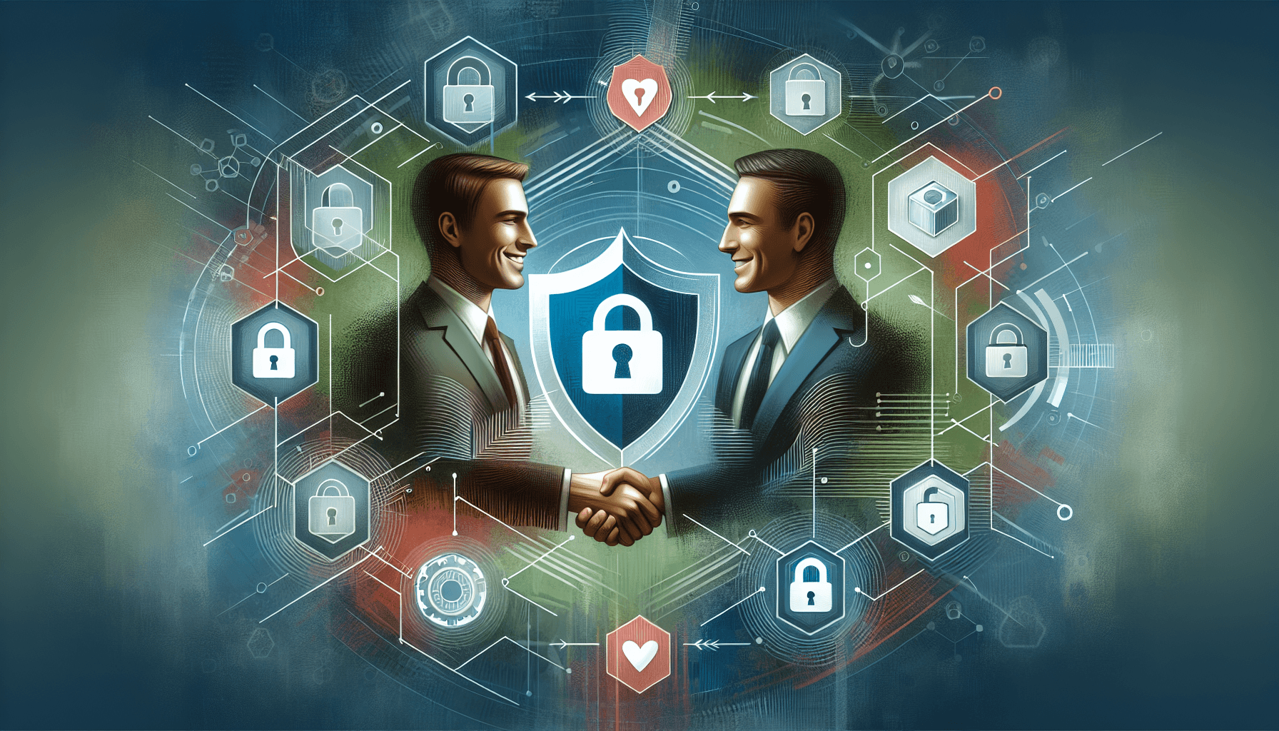 An illustration representing building customer trust through data protection.