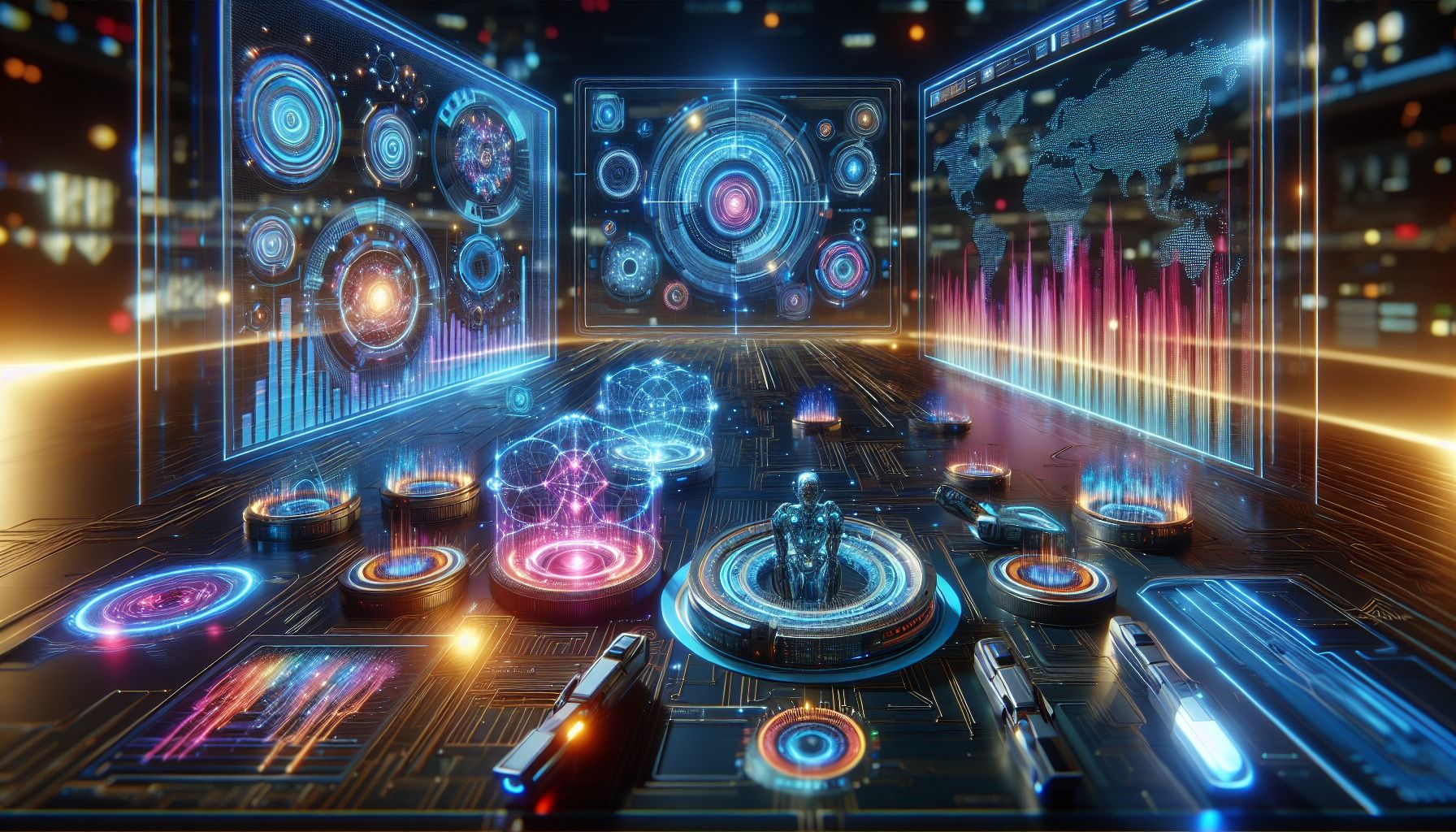 A futuristic illustration of trends in AI for quality assurance.