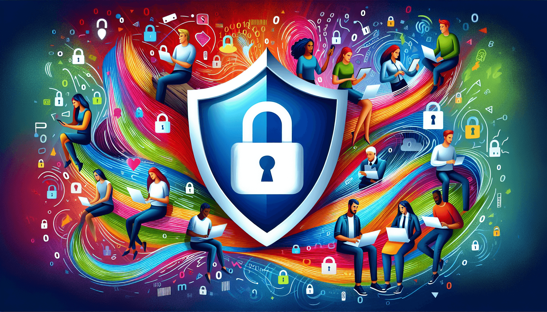 An illustration depicting the importance of customer trust and data privacy for businesses.