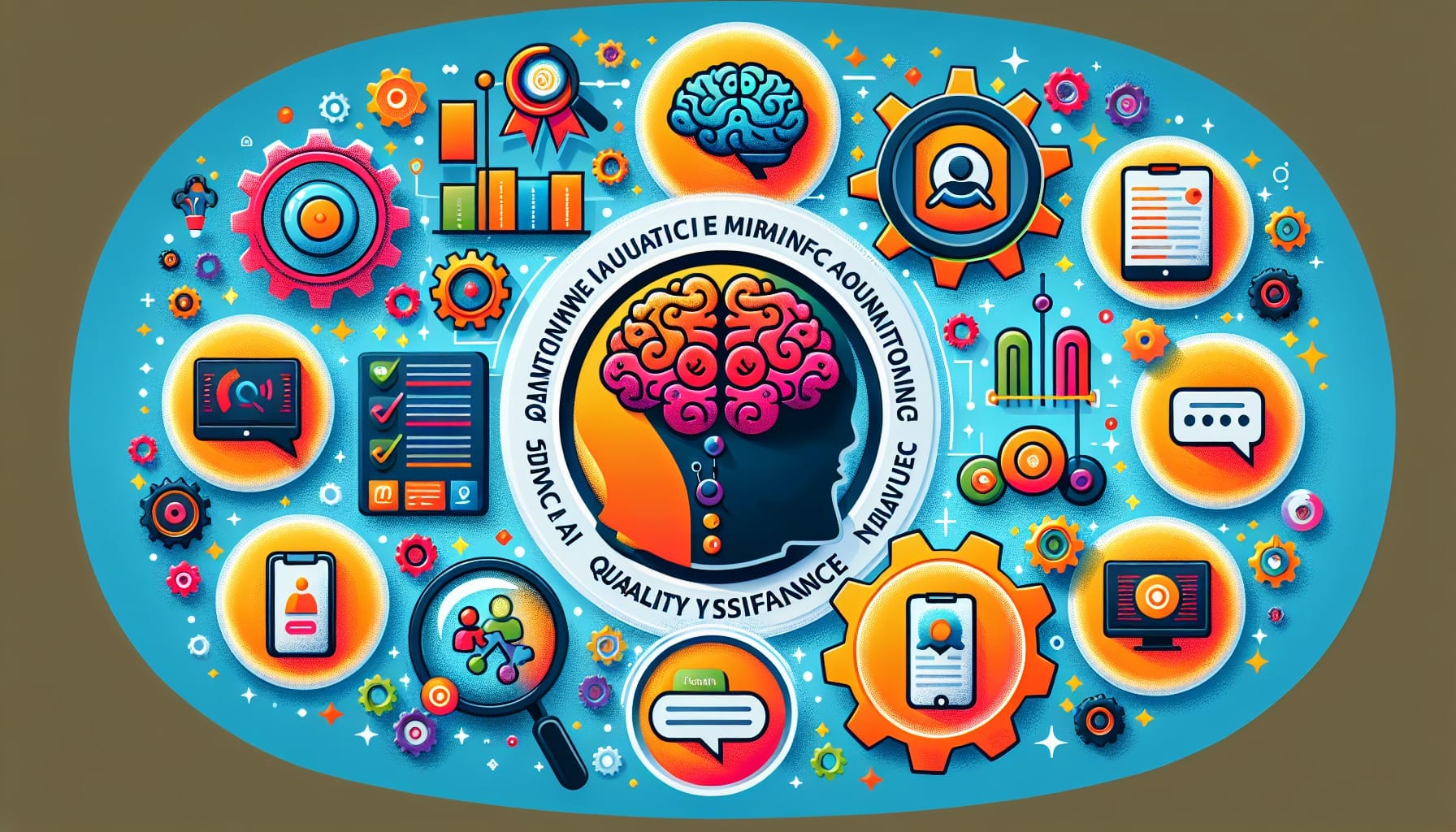 An infographic showcasing key features of AI quality assurance tools.