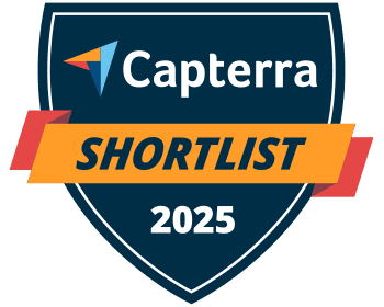 Capterra shortlist 2025 badge
